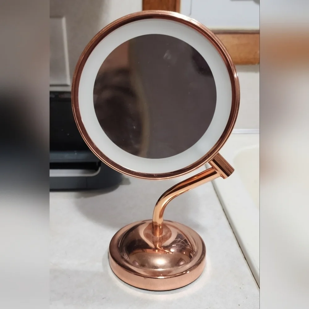 Conair LED Lighted Vanity Makeup Mirror, 1x/5x Magnification, Rose Gold